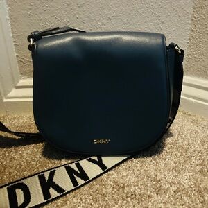 DKNY Navy Crossbody Bag with Logo Strap
